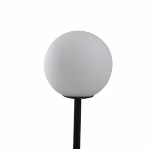 Store Lucande lampe sur pied Visata, noir, verre, 3 lampes à 3 pieds