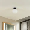 Flash Sale Lucande plafonnier Bidolo, noir, verre, Ø 15 cm, IP44