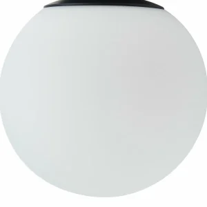 Flash Sale Lucande plafonnier Bidolo, noir, verre, Ø 15 cm, IP44