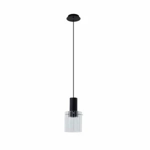 Sale Lucande Suspension Eirian, Ø 18 cm, noir, verre, E27