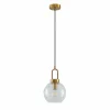 Clearance Lucande suspension Nalian, Ø 20 cm, métal, verre, transparent