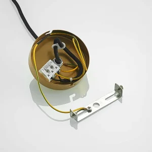 Clearance Lucande suspension Nalian, Ø 20 cm, métal, verre, transparent
