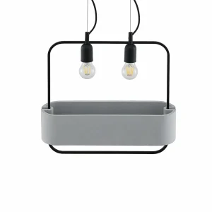 Best Lucande Teona suspension béton, à 2 lampes