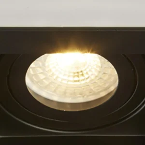 Discount Searchlight Luminaire encastrable Grid Three, 3 lampes, noir, 27x10cm, aluminium, GU10