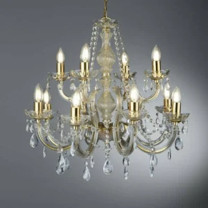 Best Sale Searchlight Lustre à 12 lampes MARIE THERESE aspect laiton