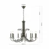 Discount ORION Lustre Ariane, nickel, Ø 92 cm, cristal, 10 lampes