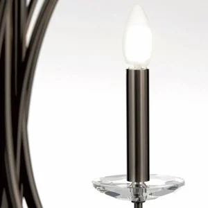 Discount ORION Lustre Ariane, nickel, Ø 92 cm, cristal, 10 lampes