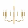 Clearance FEISS Lustre Brianna à neuf lampes laiton bruni