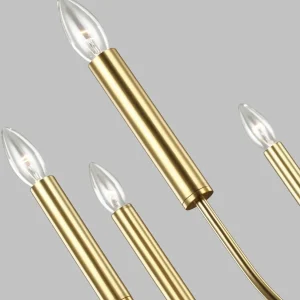 Clearance FEISS Lustre Brianna à neuf lampes laiton bruni