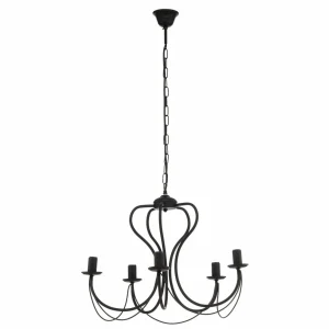 Discount ONLI Lustre Candela, noir, à 5 lampes