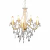 Sale Näve Lustre Cecilia, or, fer/acrylique, Ø 52 cm, à 5 lampes.