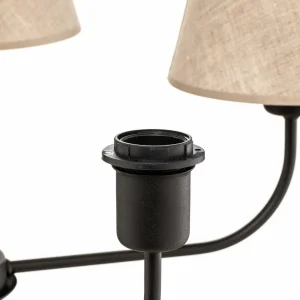 Store TK Lighting Lustre Chicago, abat-jour lin, cinq lampes