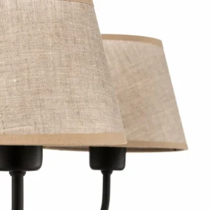Clearance TK Lighting Lustre Chicago, abat-jour lin, six lampes