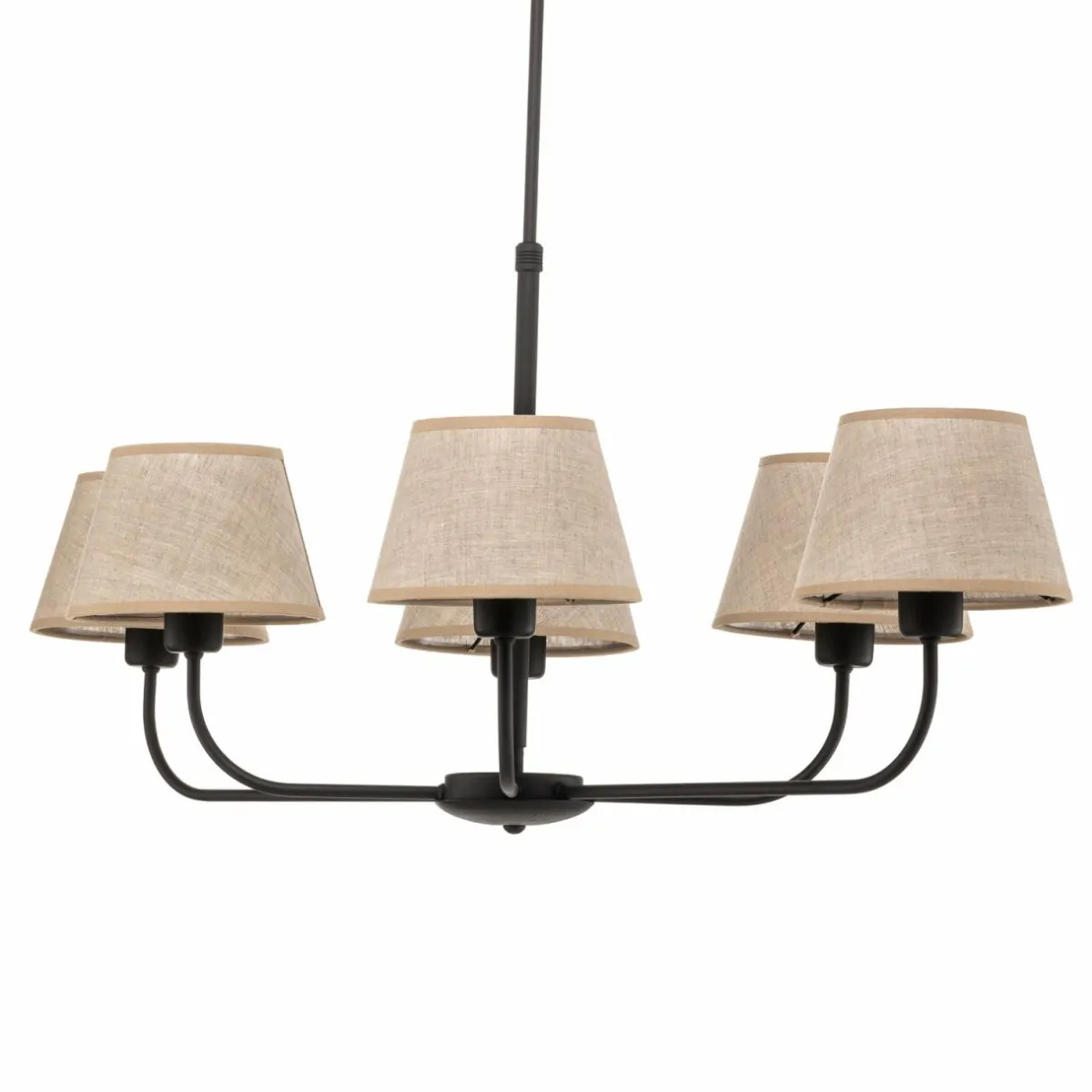 lustre_chicago_abatjour_lin_six_lampes_3.webp Clearance TK Lighting Lustre Chicago, abat-jour lin, six lampes