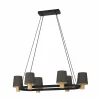 Discount EGLO Lustre Edale, 6 abat-jour tissu cappuccino, ovale