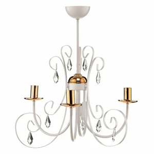 Best Sale EMIBIG LIGHTING Lustre Foreman 3 à 3 lampes, blanc-cuivré