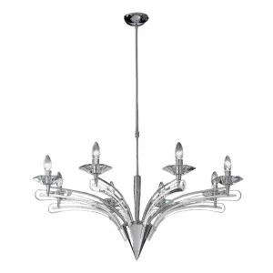 Flash Sale Metallux Lustre ICARO avec verre cristal , 8 lampes, chromé