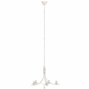 Sale Lamkur Lustre Kandela, à cinq lampes, blanc