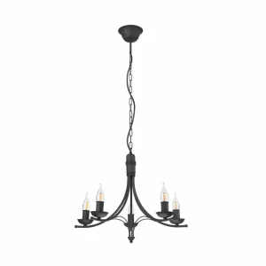 Online Lamkur Lustre Kandela, à cinq lampes, noir