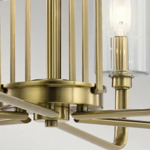 Outlet Quintiesse Lustre Kimrose, à 6 lampes, laiton