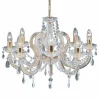 Store Searchlight Lustre laiton MARIE THERESE à 8 lampes