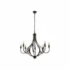 Cheap Searchlight Lustre Lodge, à 8 lampes, noir