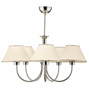 Online Jupiter Lustre London chromé/crème, à 5 lampes