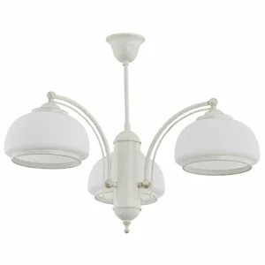 Shop Alfa Lustre Lord, abat-jour en verre, à 3 lampes, blanc