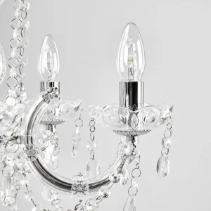 Cheap Searchlight Lustre Marie Therese, chromé, à 5 lampes
