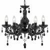 Store Searchlight Lustre Marie Therese, noir, à 5 lampes