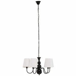 Best Sale Lamkur Lustre Mary avec cinq abat-jour, noir/blanc