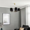 Discount Argon Lustre Polo, 5 lampes, noir/laiton foncé