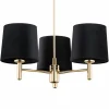 Cheap Argon Lustre Polo, 3 lampes, noir/laiton foncé