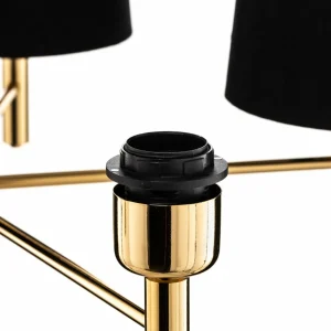 Discount Argon Lustre Polo, 5 lampes, noir/laiton foncé