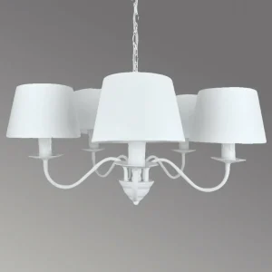 Fashion Viokef Lustre Reanna avec abat-jour en blanc