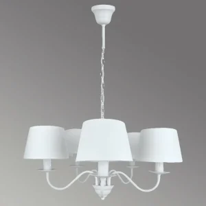 Fashion Viokef Lustre Reanna avec abat-jour en blanc