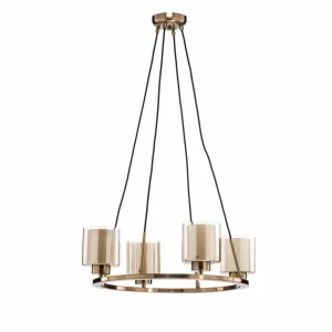 Cheap Lucea Lustre Ressa, Ø 59 cm, laiton ancien, à 4 lampes