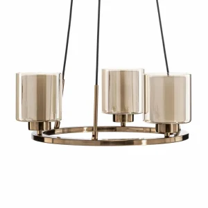 Fashion Lucea Lustre Ressa, Ø 44 cm, laiton ancien, à 3 lampes