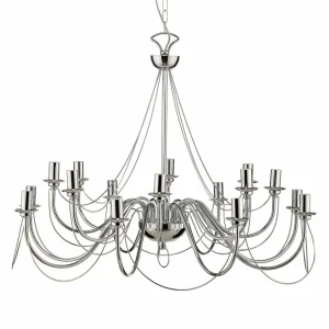 Cheap Domiluce Lustre Retro, à 16 lampes, chromé