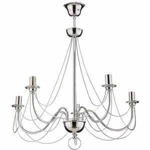 Fashion Domiluce Lustre Retro, à 5 lampes 75 cm, chromé