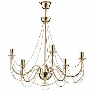 Best Domiluce Lustre Retro, à 5 lampes 75 cm, doré
