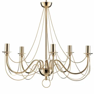 Best Domiluce Lustre Retro, à 5 lampes 75 cm, doré