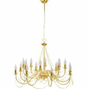 Fashion Domiluce Lustre Retro, à 16 lampes, doré