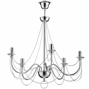 Online Domiluce Lustre Retro moderne en argenté brillant