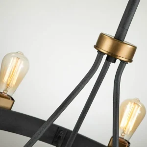 Shop Quintiesse Lustre Silas, noir, à huit lampes, Ø 82,9 cm