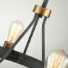 New Quintiesse Lustre Silas, noir, à quatre lampes, Ø 54,9 cm