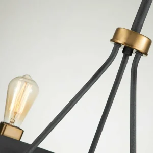 New Quintiesse Lustre Silas, noir, à six lampes, Ø 72,3 cm