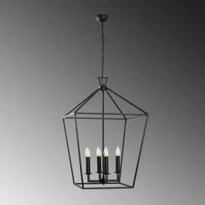 Clearance Opviq Lustre Till 13251, noir, métal, à 4 lampes