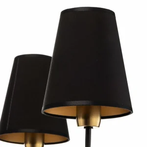 Online Eko-Light Lustre Victoria abat-jour tissu, noir/doré