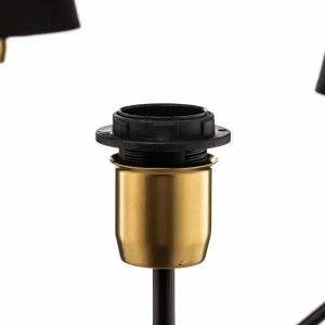 Online Eko-Light Lustre Victoria abat-jour tissu, noir/doré
